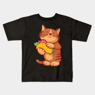 Cat with Taco Kids T-Shirt